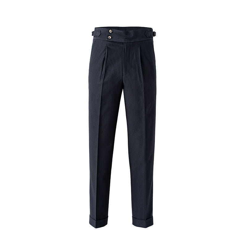 High-Waisted Straight Leg Casual Trousers