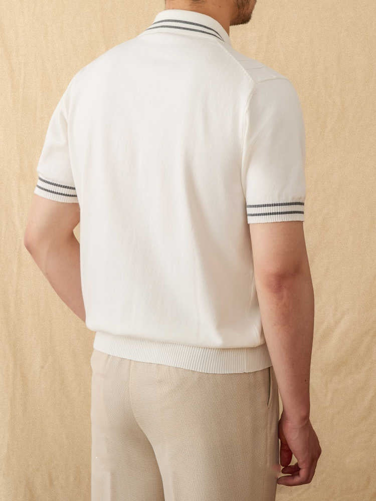Textured Cotton polo - Leisure Knit