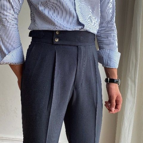 High-Waisted Straight Leg Casual Trousers
