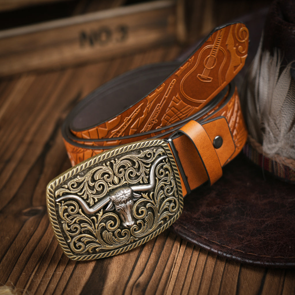 Embossed Leather Belt - Apex  Predator's Edition